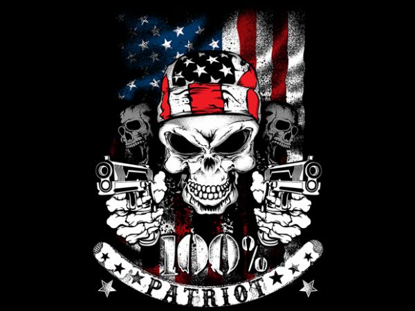 100% patriot t shirt design for purchase
