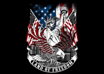 Land of Freedom tshirt design vector