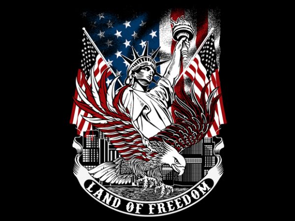 Land of freedom tshirt design vector