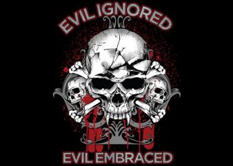 Evil Skull tshirt design vector