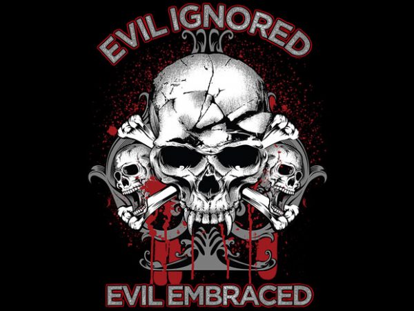 Evil Skull tshirt design vector