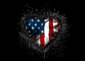 I heart stars and stripes vector t-shirt design for commercial use