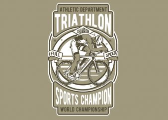 Triathlon Bike print ready vector t shirt design