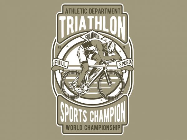 Triathlon bike print ready vector t shirt design