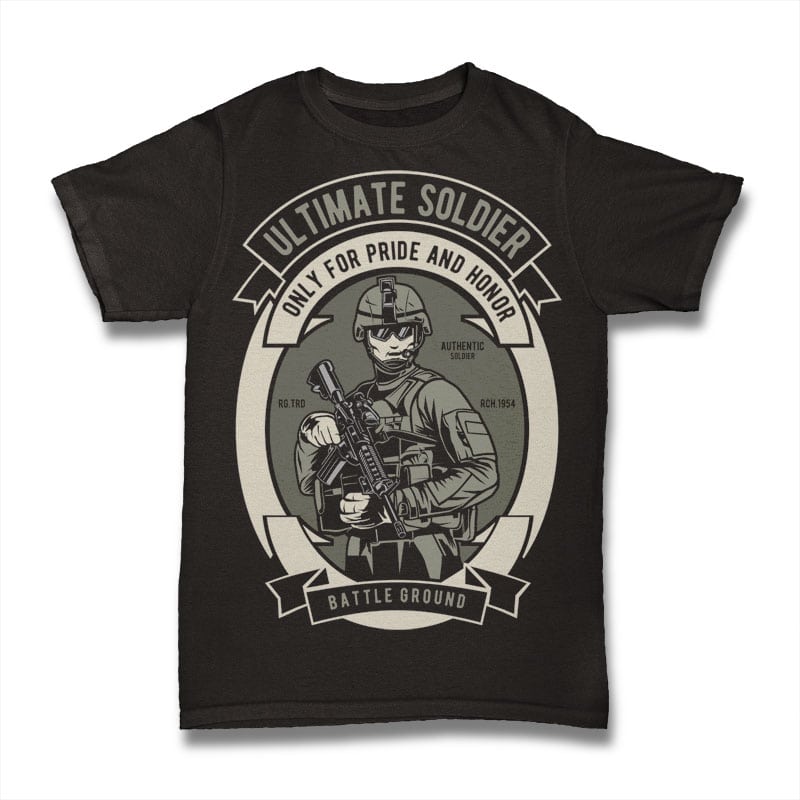 Ultimate Soldier t shirt designs for printful