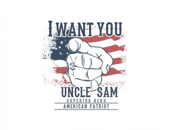 Uncle sam vector t shirt design for download