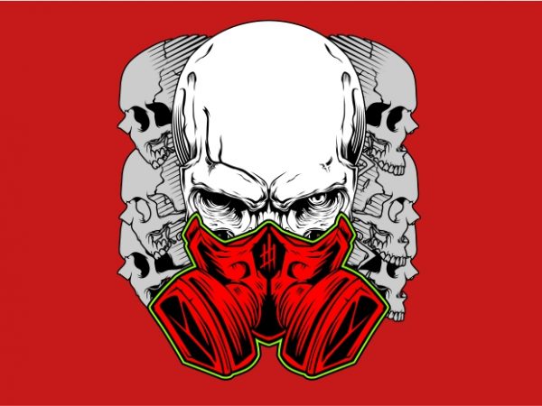 Skull using mask vector t-shirt design