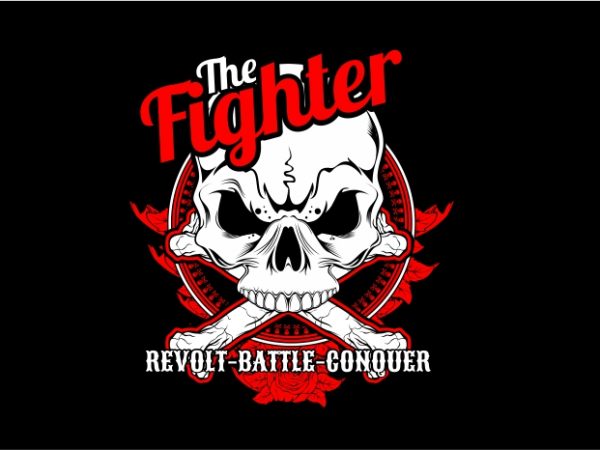 The fighter t shirt design for sale