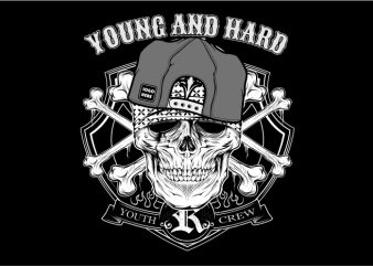 Young and Hard vector t shirt design artwork