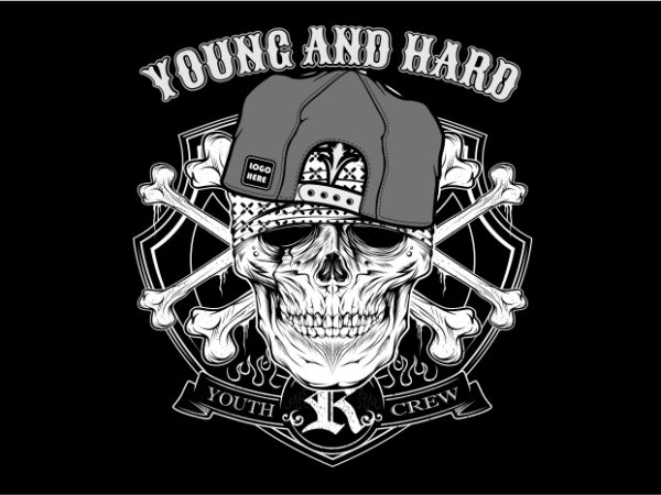 Young and hard vector t shirt design artwork