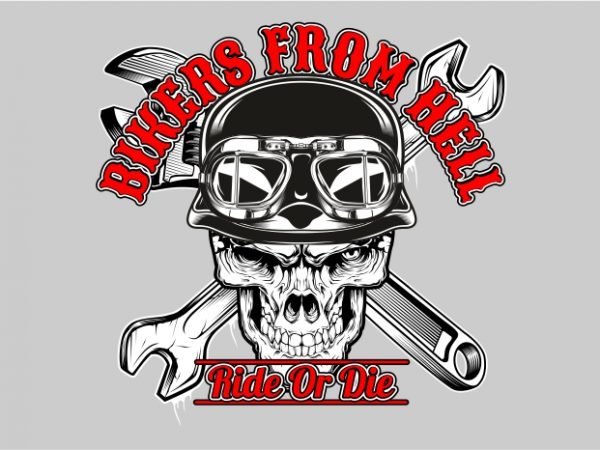 The biker from the hell t shirt design for purchase