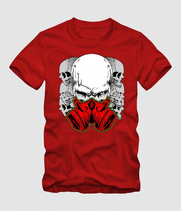 Skull Using Mask t shirt designs for print on demand