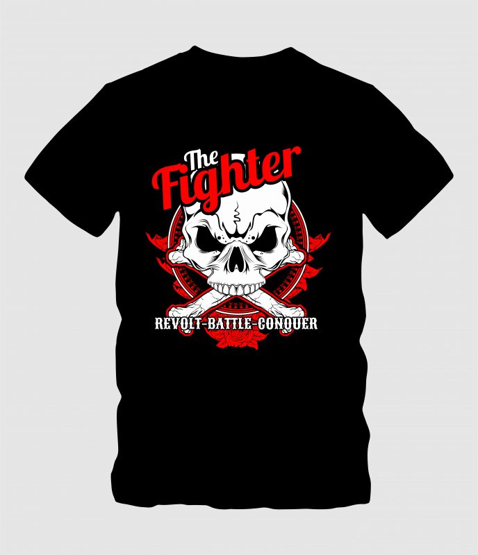 The Fighter t shirt design graphic