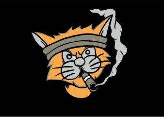 Smoking Cat design for t shirt