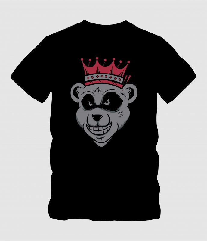 Bear King t shirt design png