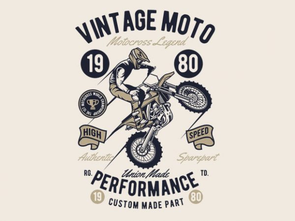 Vintage moto vector t-shirt design template