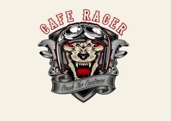 Wolf Cafe Racer buy t shirt design for commercial use