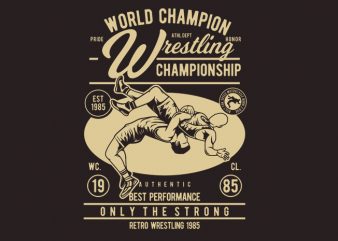 Wrestling tshirt design for sale