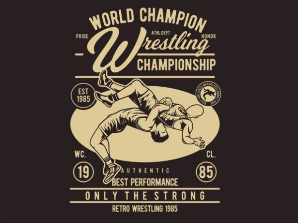 Wrestling tshirt design for sale