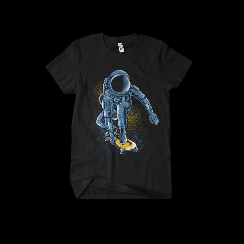 astronaut skate T shirt Design commercial use t shirt designs