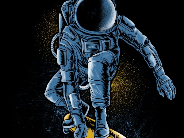 Astronaut skate t shirt design