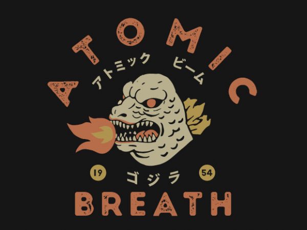 Atomic breath graphic t-shirt design