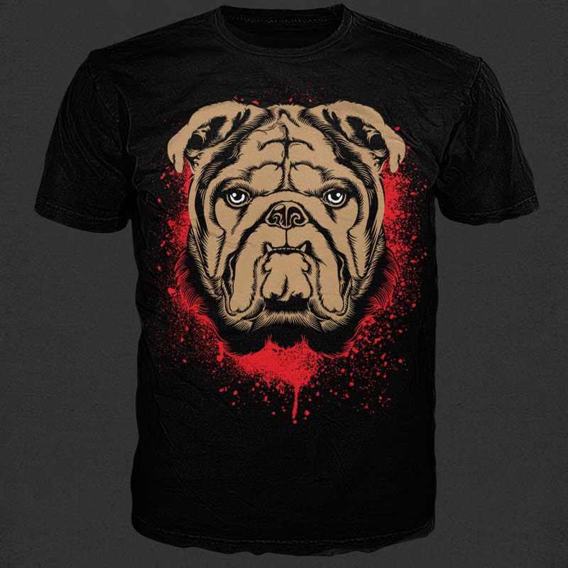 Bulldog tshirt design for merch by amazon