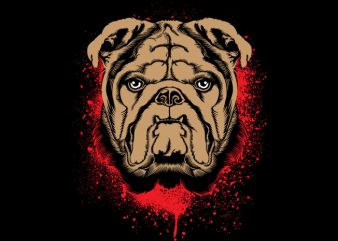 Bulldog tshirt design vector