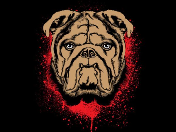Bulldog tshirt design vector