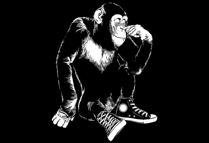 Chimp Sneaker t shirt designs for sale