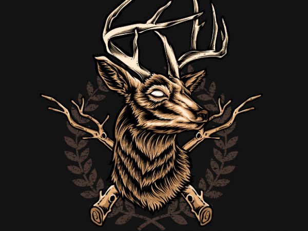 Deer hunter commercial use t-shirt design