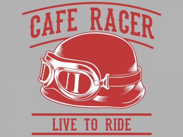 Cafe racer retro helmet design for t shirt