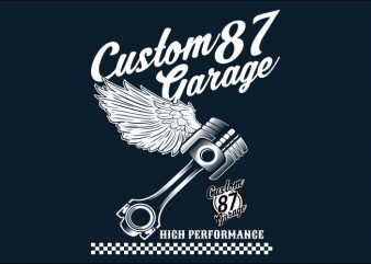 custom garage tshirt design vector