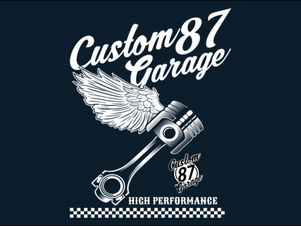 Custom garage tshirt design vector