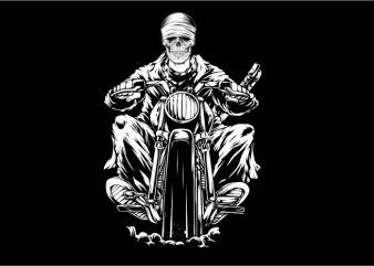 Skull Riding Motorcycle t shirt design for sale