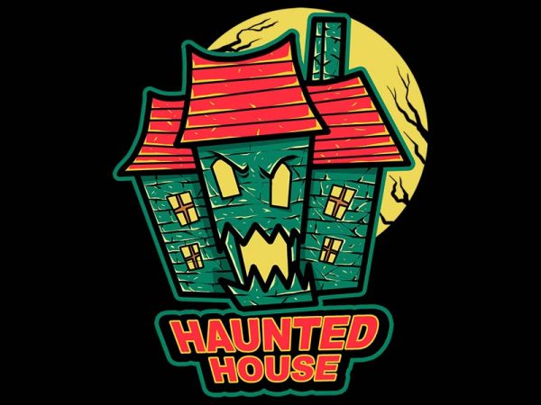 Haunted house tshirt design