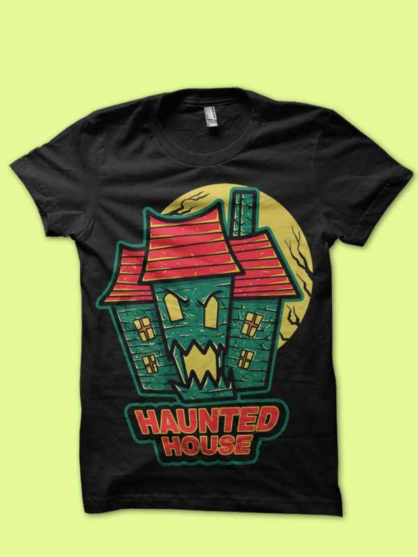 haunted house tshirt design t shirt design png