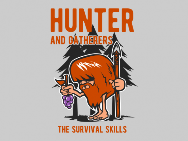 Hunter and gatherers vector t-shirt design for commercial use