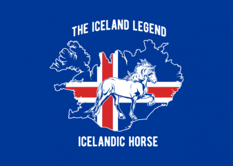 icelandic horse print ready vector t shirt design