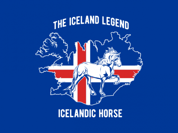 Icelandic horse print ready vector t shirt design