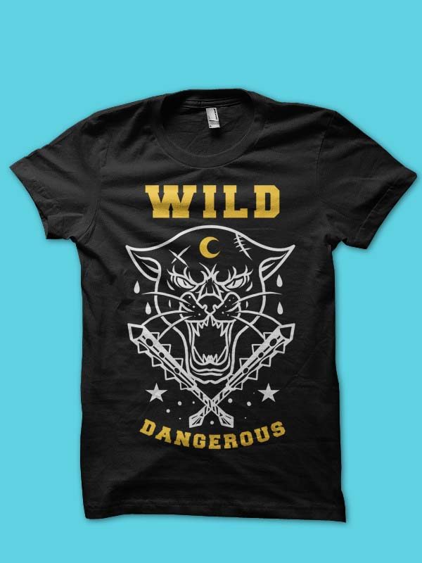 wild and dangerous tshirt design t shirt design png