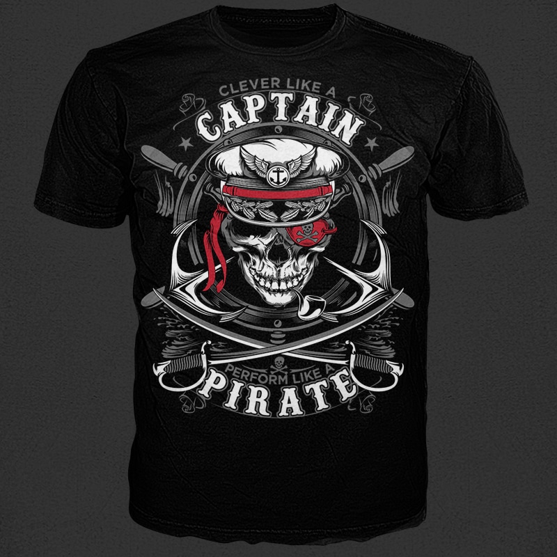 Captain Pirate graphic t-shirt design - Buy t-shirt designs