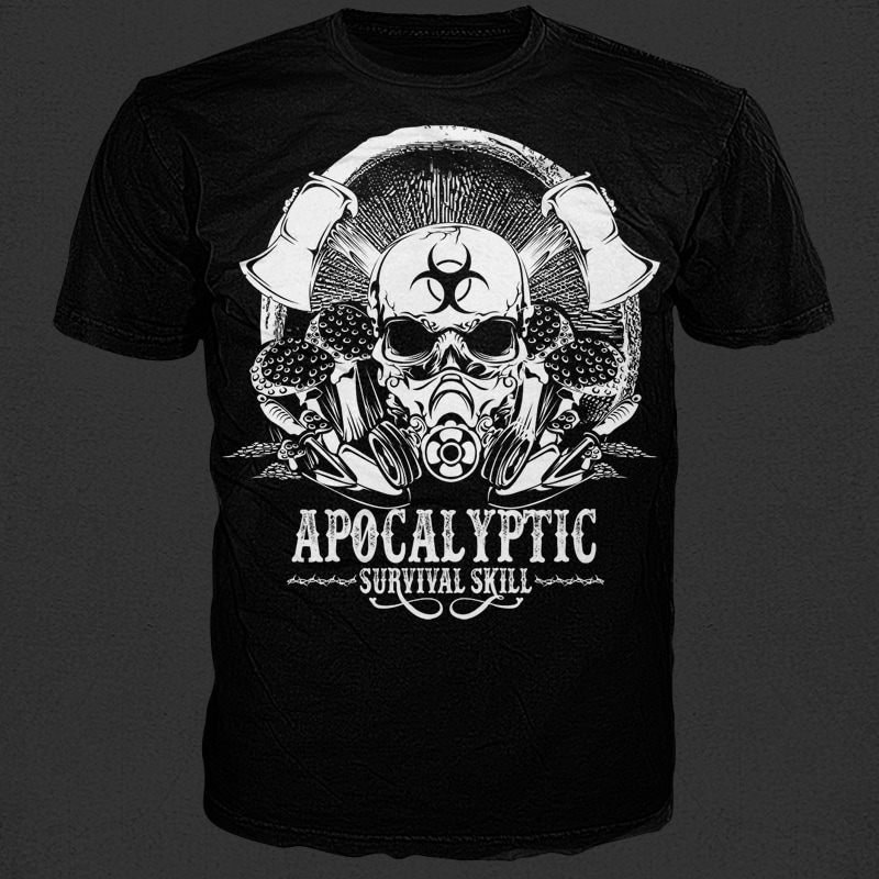 Apocalyptic survival skill t-shirt designs for merch by amazon