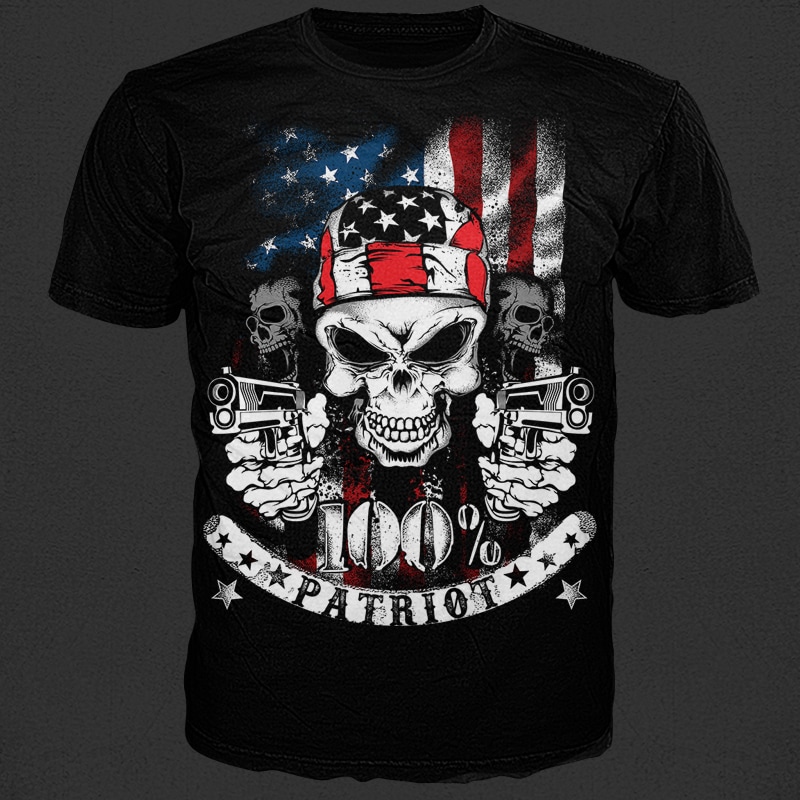 100% Patriot t shirt designs for printful