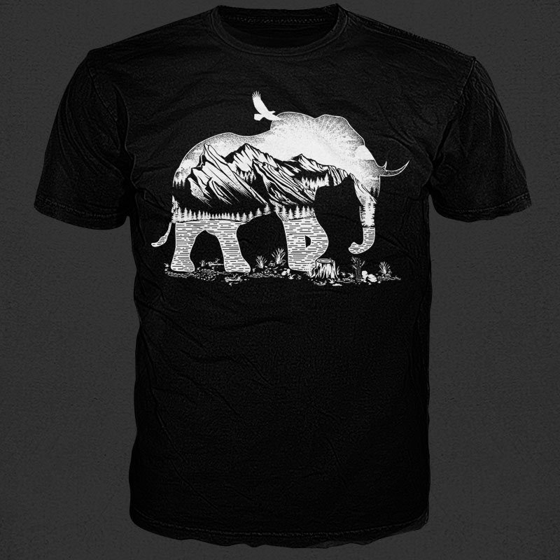 elephant vector t shirt design
