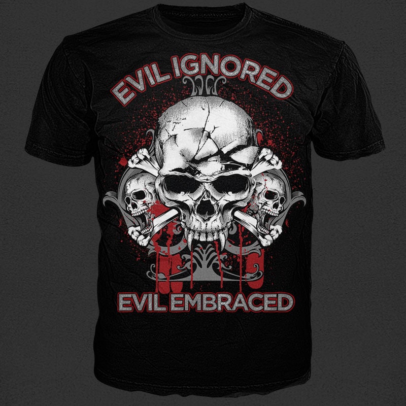 Evil Skull t shirt design png