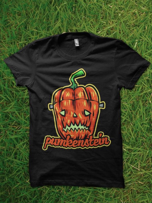 pumkenstein tshirt designh t shirt design graphic