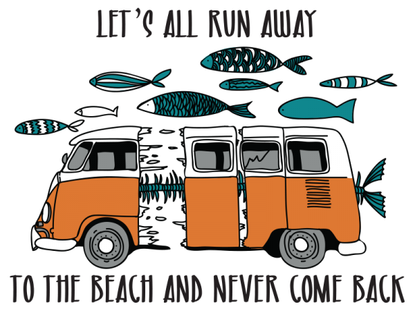 Let’s go to the beach vector t-shirt design template
