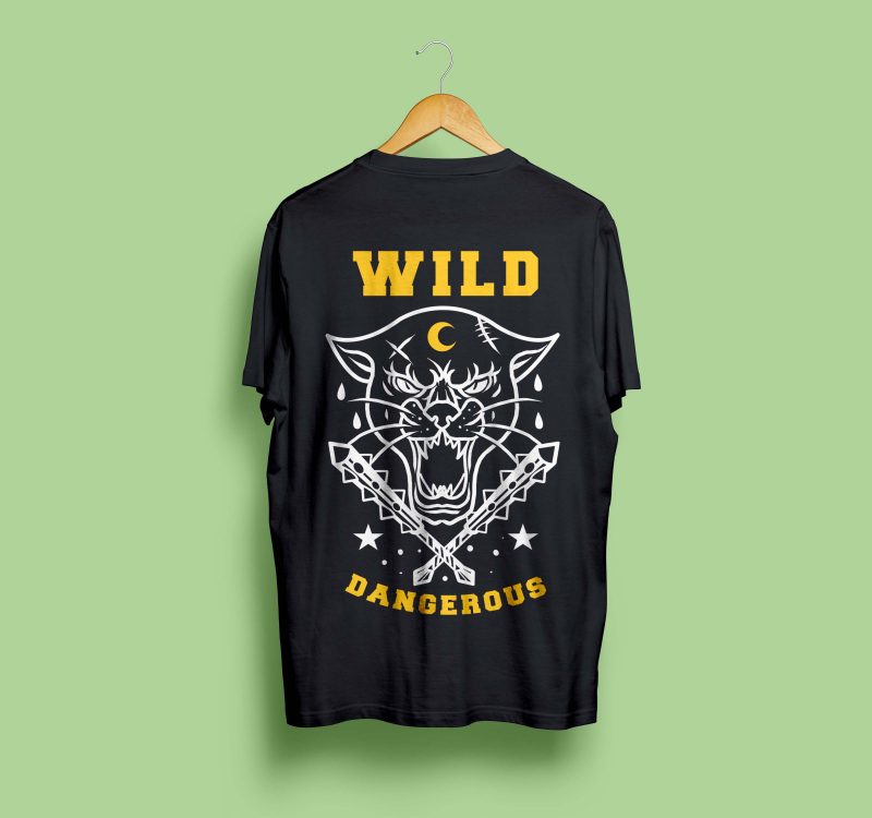 wild and dangerous tshirt design t shirt design png