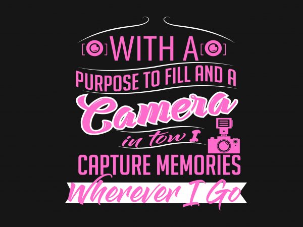 Camera t shirt vector file Camera t shirt vector file